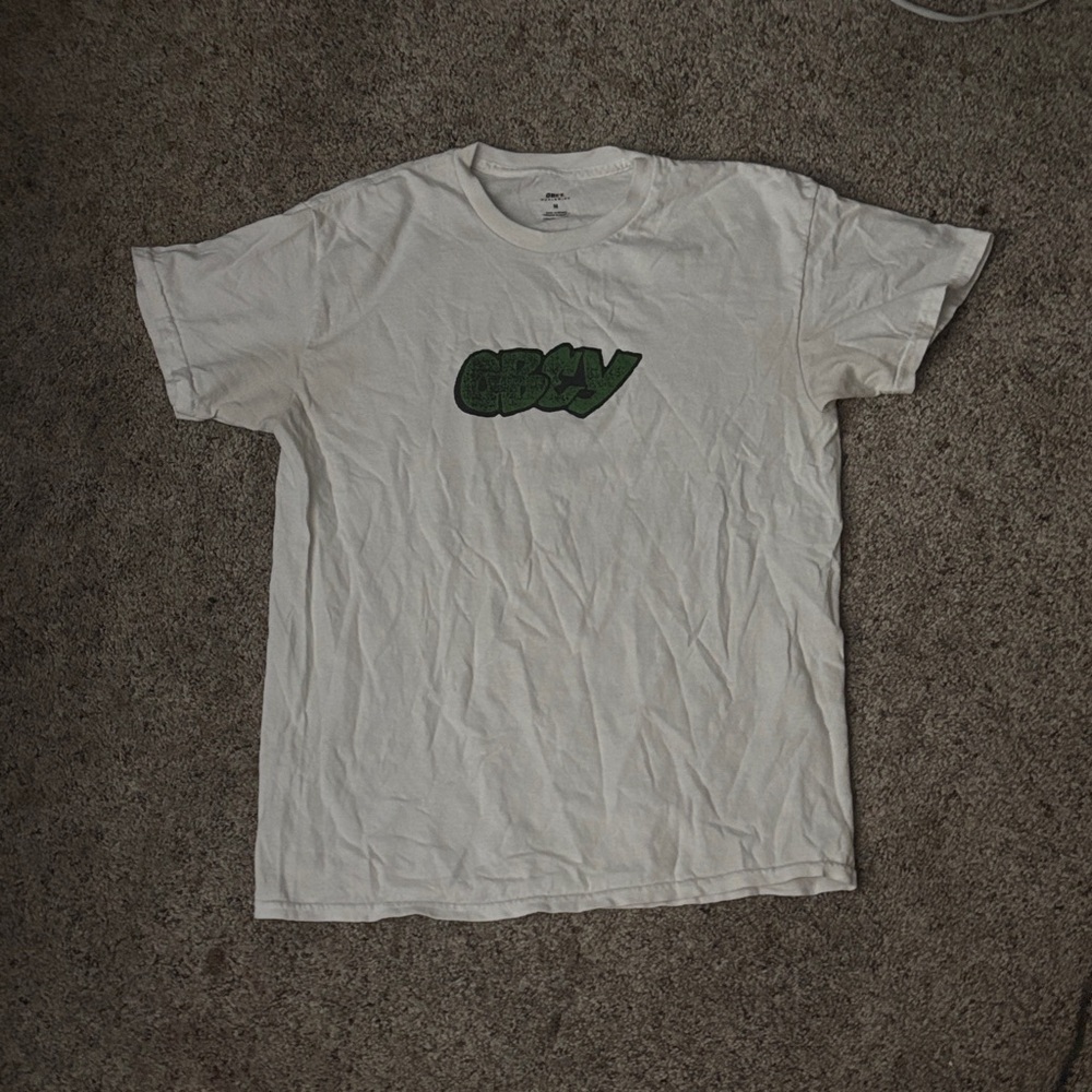 Obey White Tee with Green Logo